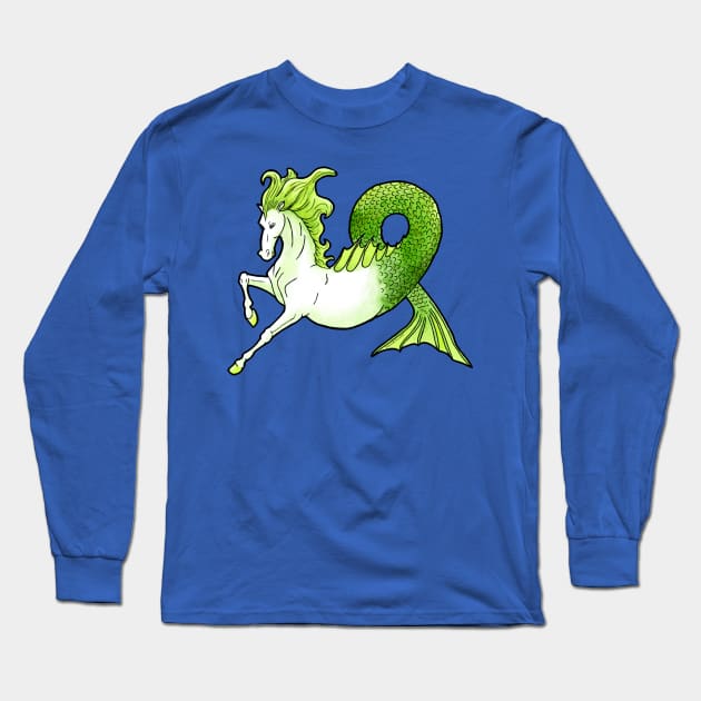 Hippocamp Kelpie Water horse Long Sleeve T-Shirt by TursiArt